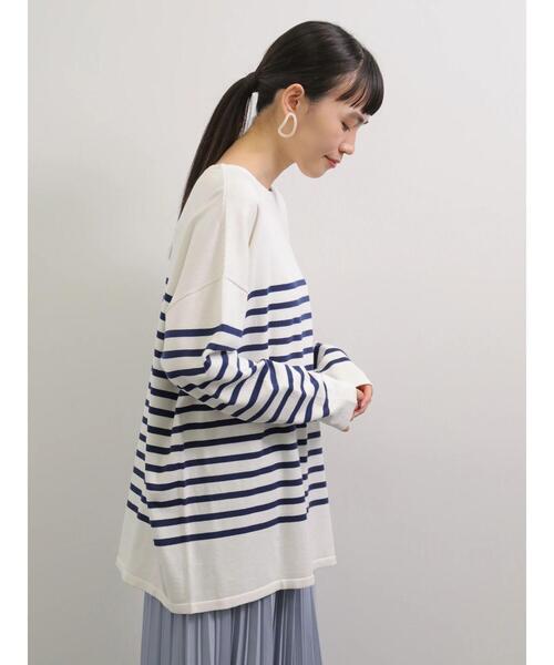 AMERICAN HOLIC（アメリカンホリック）の「パネルボーダーニットチュニック（ニット/セーター・レディース・ネイビー/サックスブルー/イエロー/ブルー・FREE）」の12枚目の写真