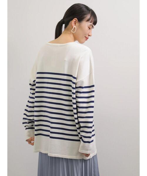 AMERICAN HOLIC（アメリカンホリック）の「パネルボーダーニットチュニック（ニット/セーター・レディース・ネイビー/サックスブルー/イエロー/ブルー・FREE）」の13枚目の写真