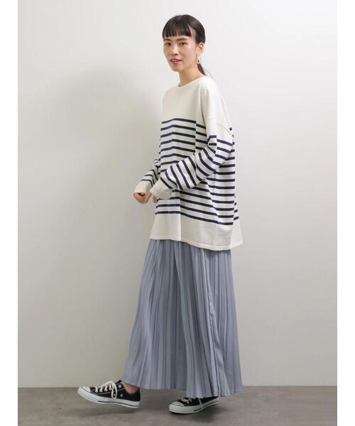 AMERICAN HOLIC（アメリカンホリック）の「パネルボーダーニットチュニック（ニット/セーター・レディース・ネイビー/サックスブルー/イエロー/ブルー・FREE）」の18枚目の写真