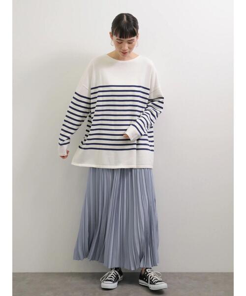 AMERICAN HOLIC（アメリカンホリック）の「パネルボーダーニットチュニック（ニット/セーター・レディース・ネイビー/サックスブルー/イエロー/ブルー・FREE）」の19枚目の写真