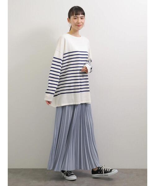 AMERICAN HOLIC（アメリカンホリック）の「パネルボーダーニットチュニック（ニット/セーター・レディース・ネイビー/サックスブルー/イエロー/ブルー・FREE）」の20枚目の写真