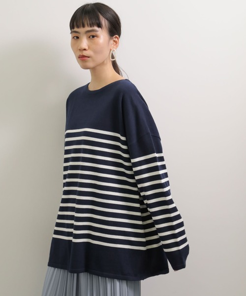 セール パネルボーダーニットチュニック ニット セーター American Holic アメリカンホリック のファッション通販 Zozotown