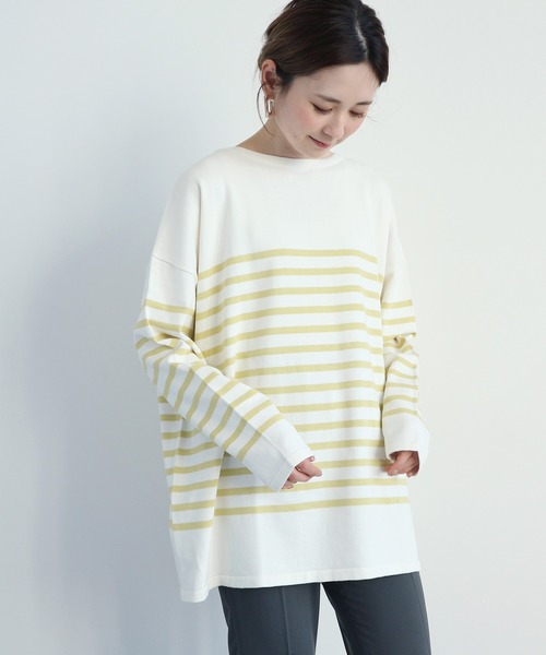 American Holic アメリカンホリック の パネルボーダーニットチュニック ニット セーター Wear