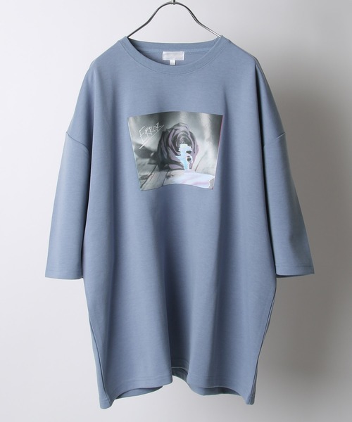 NILWAY（ニルウェイ）の「【-ERROR-】フラワーグラフィックプリントビッグTシャツ（Tシャツ/カットソー・メンズ・ライトグレー/ホワイト/ブラック/ホワイト系/ブラック系/ライトグレー系/ブルー系/ブルーグレー・MEDIUM/LARGE）」の16枚目の写真