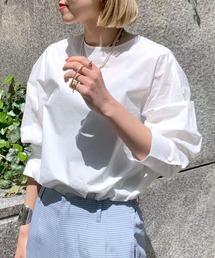 パフスリーブロングカフスブラウス