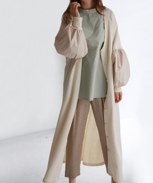 REAL CUBE（リアルキューブ）の「前後2wayボリュームスリーブスウェットワンピース（ワンピース・レディース・チャコール/ライトカーキ/アイボリー・M）」の5枚目の写真