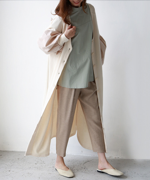 REAL CUBE（リアルキューブ）の「前後2wayボリュームスリーブスウェットワンピース（ワンピース・レディース・チャコール/ライトカーキ/アイボリー・M）」の6枚目の写真