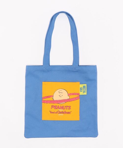 NOSTALGICA（ノスタルジカ）の「【 PEANUTS / NOSTALGICA 】 スヌーピー ポケット付カラートート（トートバッグ・レディース・オレンジ/ダークブルー・FREE）」の2枚目の写真