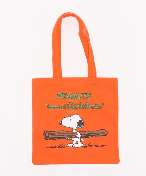 NOSTALGICA（ノスタルジカ）の「【 PEANUTS / NOSTALGICA 】 スヌーピー ポケット付カラートート（トートバッグ・レディース・オレンジ/ダークブルー・FREE）」の4枚目の写真