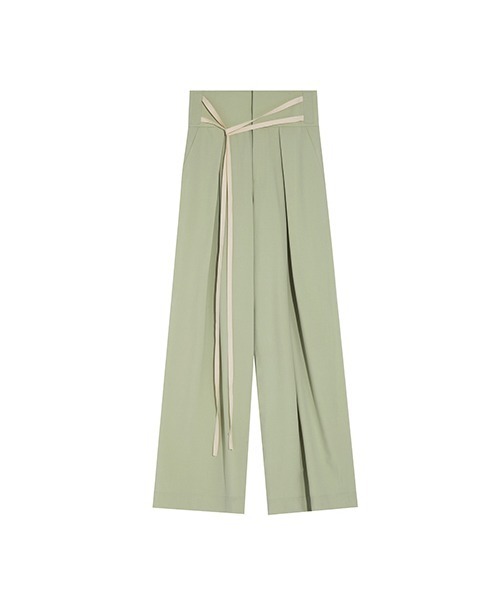 UNSPOKEN（アンスポクン）の「【UNSPOKEN】Color wide pants UQ20K017（スラックス・レディース・ライトグリーン/ライトパープル/ダークグレー/ベージュ/アイボリー・S/L/M）」の8枚目の写真