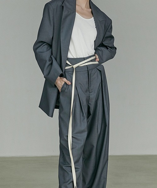 UNSPOKEN（アンスポクン）の「【UNSPOKEN】Color wide pants UQ20K017（スラックス・レディース・ライトグリーン/ライトパープル/ダークグレー/ベージュ/アイボリー・S/L/M）」の18枚目の写真