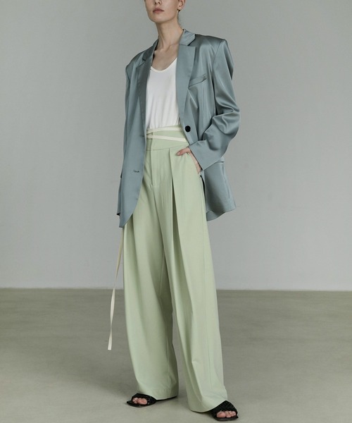 UNSPOKEN（アンスポクン）の「【UNSPOKEN】Color wide pants UQ20K017（スラックス・レディース・ライトグリーン/ライトパープル/ダークグレー/ベージュ/アイボリー・S/L/M）」の17枚目の写真