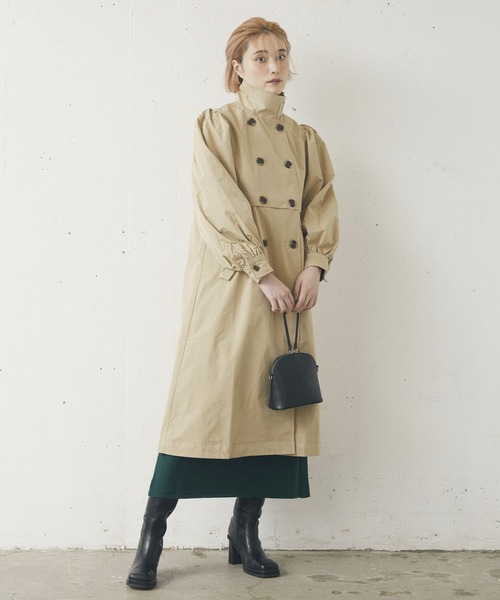 kivi（キヴィ）の「スタンドカラートレンチコート（トレンチコート・レディース・グリーン/ベージュ/ブルー・FREE）」の2枚目の写真