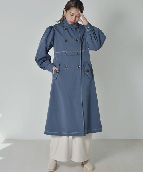 kivi（キヴィ）の「スタンドカラートレンチコート（トレンチコート・レディース・グリーン/ベージュ/ブルー・FREE）」の3枚目の写真