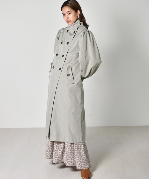 kivi（キヴィ）の「スタンドカラートレンチコート（トレンチコート・レディース・グリーン/ベージュ/ブルー・FREE）」の9枚目の写真