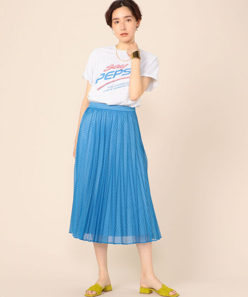 NOLLEY’S Sophi（ノーリーズソフィ）の「カールマイヤーストライププリーツスカート（スカート・レディース・ブルー系その他3/ホワイト系その他4/ピンク系その他3・1/2）」の15枚目の写真