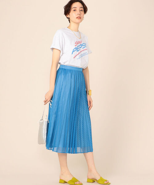 NOLLEY’S Sophi（ノーリーズソフィ）の「カールマイヤーストライププリーツスカート（スカート・レディース・ブルー系その他3/ホワイト系その他4/ピンク系その他3・1/2）」の16枚目の写真