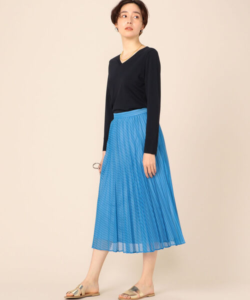 NOLLEY’S Sophi（ノーリーズソフィ）の「カールマイヤーストライププリーツスカート（スカート・レディース・ブルー系その他3/ホワイト系その他4/ピンク系その他3・1/2）」の18枚目の写真