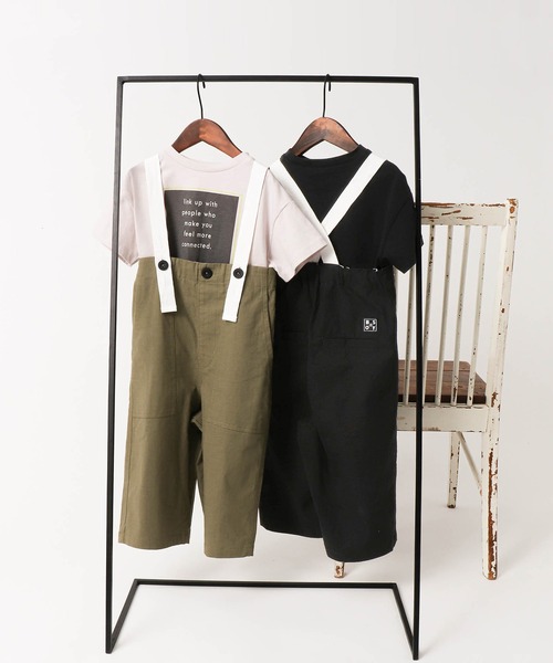 BREEZE by saori(ブリーズバイサオリ)の「WEB限定 サロペット【BREEZE by saori】(サロペット/オーバーオール・キッズ・ブラック/カーキ・150cm/90cm/110cm/100cm/130cm/120cm/140cm)」の2枚目の写真