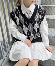 Figments | アーガイルニットベスト(ベスト)