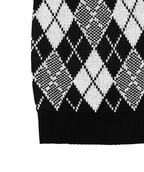 Figments（フィグメンツ）の「アーガイルニットベスト（ベスト・レディース・ブラック/グリーン・FREE）」の7枚目の写真