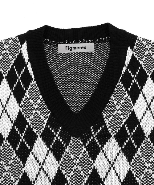 Figments（フィグメンツ）の「アーガイルニットベスト（ベスト・レディース・ブラック/グリーン・FREE）」の10枚目の写真