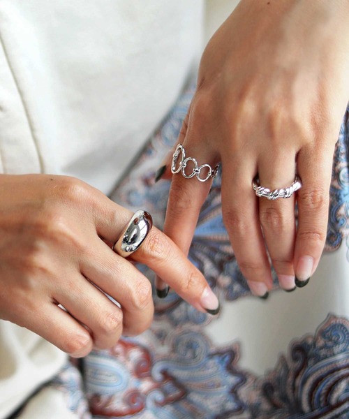 antiqua（アンティカ）の「デザイン3点リング（リング・レディース・シルバー/ゴールド・FREE）」の5枚目の写真