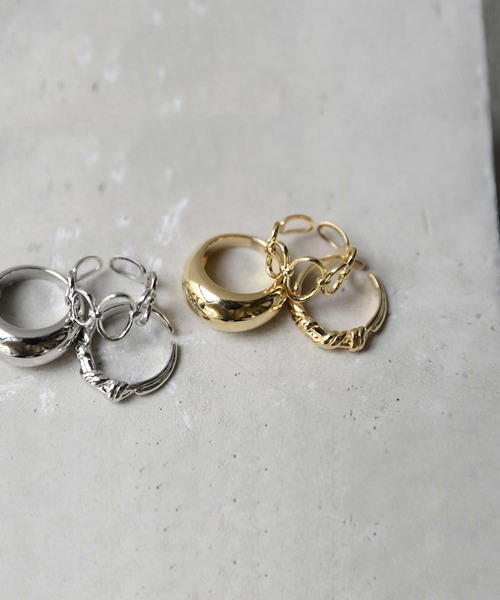 antiqua（アンティカ）の「デザイン3点リング（リング・レディース・シルバー/ゴールド・FREE）」の9枚目の写真
