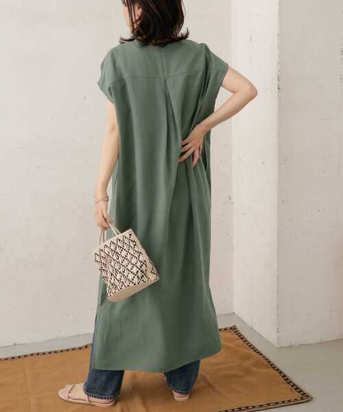 URBAN RESEARCH DOORS（アーバンリサーチドアーズ）の「リヨセルリネンワンピース（ワンピース・レディース・ベージュ/グリーン/チャコールグレー・ONE）」の18枚目の写真