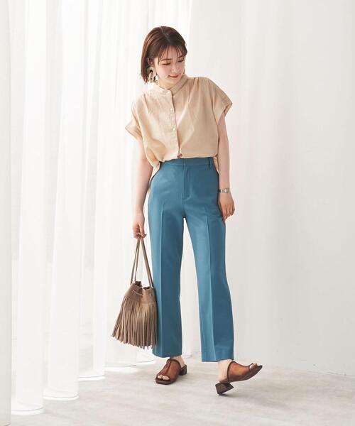 coen（コーエン）の「【WEB限定】コットンボイルショートスリーブバンドカラーブラウス#（シャツ/ブラウス・レディース・ベージュ/モカ/ブラック・FREE）」の22枚目の写真