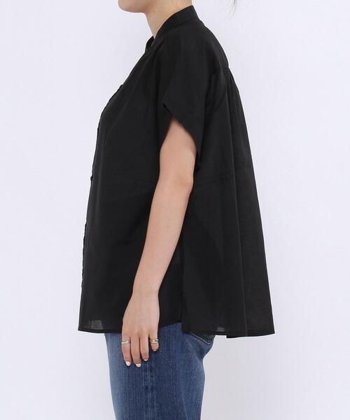 coen（コーエン）の「【WEB限定】コットンボイルショートスリーブバンドカラーブラウス#（シャツ/ブラウス・レディース・ベージュ/モカ/ブラック・FREE）」の9枚目の写真