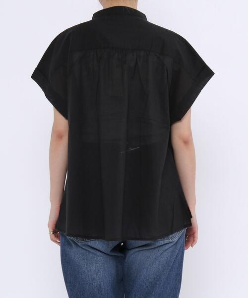 coen（コーエン）の「【WEB限定】コットンボイルショートスリーブバンドカラーブラウス#（シャツ/ブラウス・レディース・ベージュ/モカ/ブラック・FREE）」の8枚目の写真