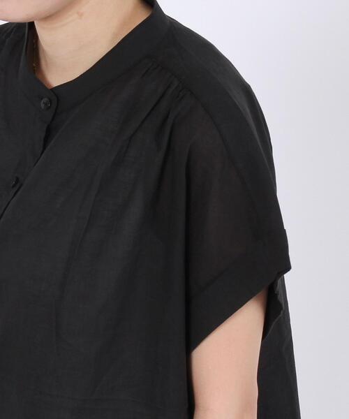 coen（コーエン）の「【WEB限定】コットンボイルショートスリーブバンドカラーブラウス#（シャツ/ブラウス・レディース・ベージュ/モカ/ブラック・FREE）」の7枚目の写真