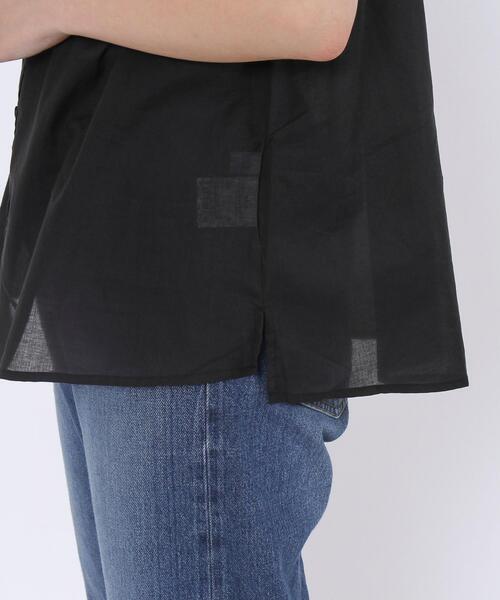 coen（コーエン）の「【WEB限定】コットンボイルショートスリーブバンドカラーブラウス#（シャツ/ブラウス・レディース・ベージュ/モカ/ブラック・FREE）」の6枚目の写真