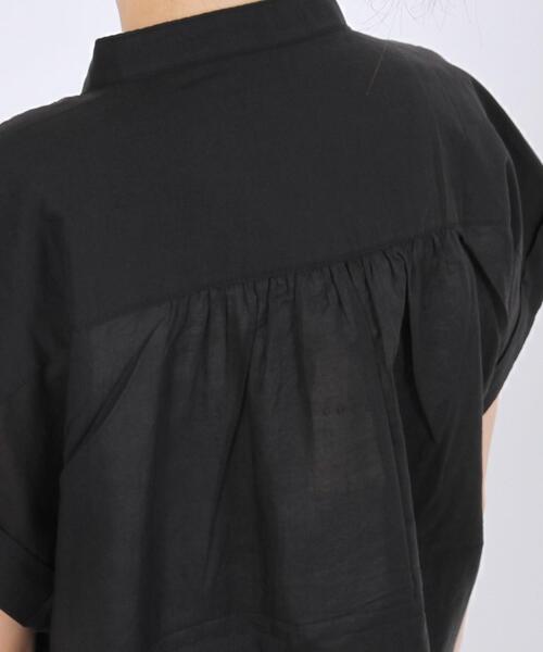 coen（コーエン）の「【WEB限定】コットンボイルショートスリーブバンドカラーブラウス#（シャツ/ブラウス・レディース・ベージュ/モカ/ブラック・FREE）」の4枚目の写真
