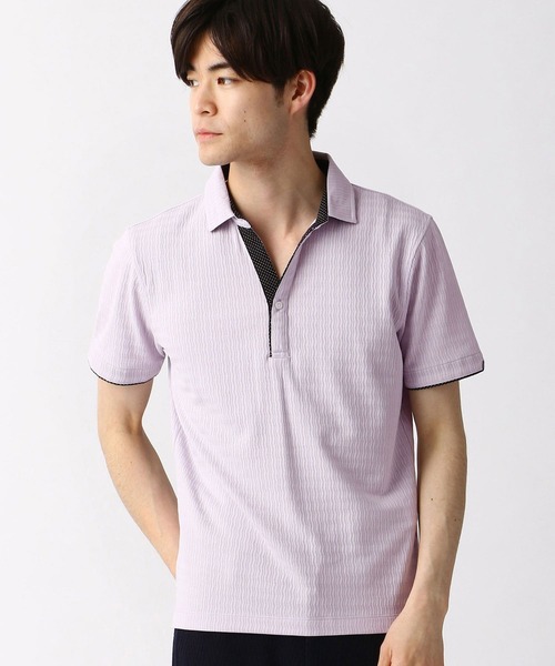 HIDEAWAYS NICOLE（ハイダウェイニコル）の「スキッパ－ポロシャツ（ポロシャツ・メンズ・ラベンダー/ブラック/ホワイト/ブルー/ネイビー・X-LARGE/XX-LARGE/MEDIUM/LARGE）」の5枚目の写真