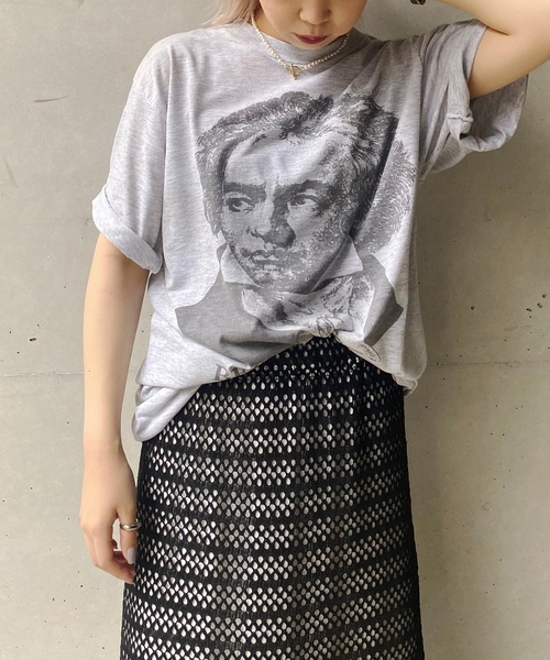 CAPRICIEUX LE'MAGE（カプリシューレマージュ）の「AIR FORCEリメイクベートーベンTシャツ（Tシャツ/カットソー・レディース・グレー・LARGE/MEDIUM）」の13枚目の写真