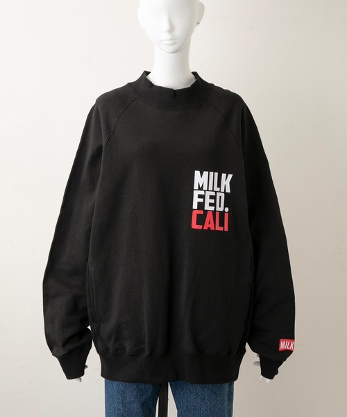 MILKFED.（ミルクフェド）の「BIG LOGO MOCK NECK SWEAT TOP（スウェット・レディース・ブラック/ホワイト/グリーン・ONE SIZE）」の6枚目の写真