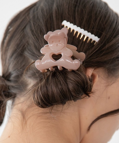 Me%（ミィパーセント）の「クマバンスクリップ（その他ヘアアクセサリー・レディース・その他/アイボリー/ブラウン/ダークブラウン・FREE）」の2枚目の写真