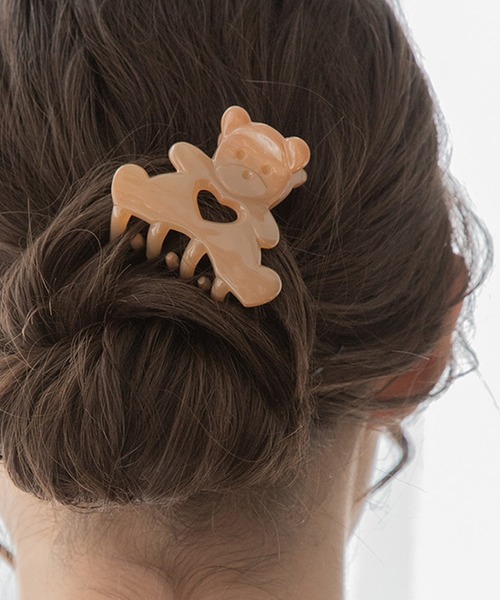 Me%（ミィパーセント）の「クマバンスクリップ（その他ヘアアクセサリー・レディース・その他/アイボリー/ブラウン/ダークブラウン・FREE）」の3枚目の写真