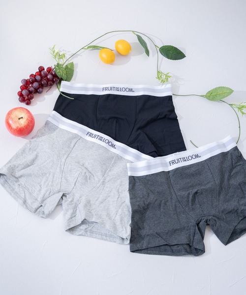FRUIT OF THE LOOM(フルーツオブザルーム)の「FRUIT OF THE LOOM 無地3P / メンズアンダーウェア / 3枚セット / ウエストロゴ(ボクサーパンツ・メンズ・ブラック/ネイビー/イエロー/グレー/レッド/カーキ・LL/M/L/XL)」の2枚目の写真