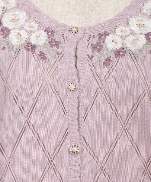 axes femme(アクシーズファム)の「花刺繍半袖ニットカーディガン(カーディガン/ボレロ・レディース・キナリ/ピンク/ブルー・MEDIUM)」の11枚目の写真