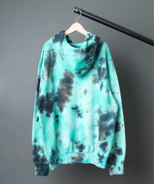 Hombre Nino（オンブレニーニョ）の「【 HOMBRE NINO / オンブレニーニョ 】 TIE DYE HOODED PULLOVER タイダイフーデッドプルオーバー（パーカー・メンズ・ブラック/ブルー・MEDIUM/LARGE）」の6枚目の写真