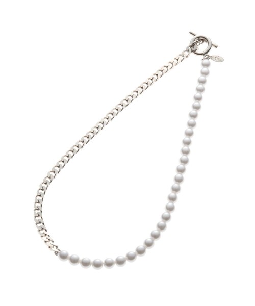 tk.TAKEO KIKUCHI(ティーケータケオキクチ)の「◆パール調チェーンコンビネックレス(ネックレス・メンズ・シルバー/ゴールド・00)」の3枚目の写真