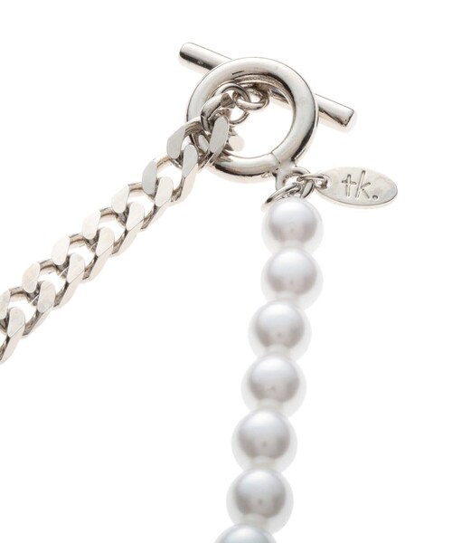 tk.TAKEO KIKUCHI(ティーケータケオキクチ)の「◆パール調チェーンコンビネックレス(ネックレス・メンズ・シルバー/ゴールド・00)」の5枚目の写真