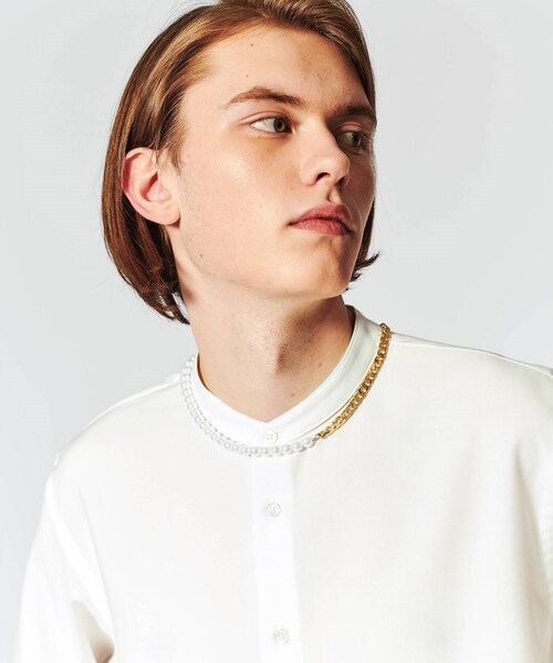 tk.TAKEO KIKUCHI(ティーケータケオキクチ)の「◆パール調チェーンコンビネックレス(ネックレス・メンズ・シルバー/ゴールド・00)」の8枚目の写真