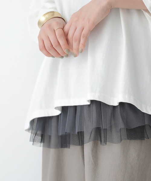 osharewalker(オシャレウォーカー)の「【廃盤】『裾チュールドッキングタンクトップ』(タンクトップ・レディース・ライトグレー/ブラック・1/2)」の8枚目の写真