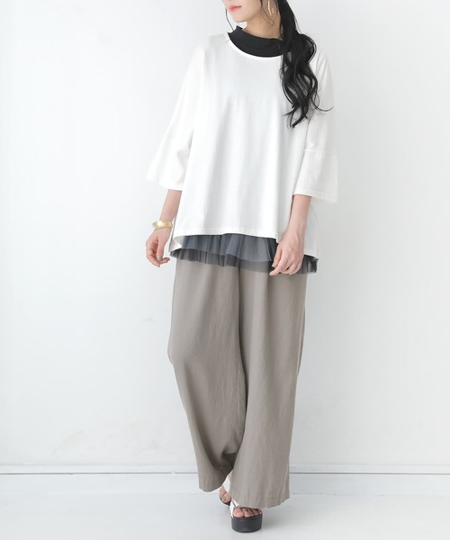 osharewalker(オシャレウォーカー)の「【廃盤】『裾チュールドッキングタンクトップ』(タンクトップ・レディース・ライトグレー/ブラック・1/2)」の20枚目の写真