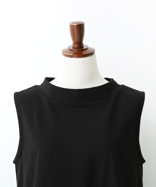 osharewalker(オシャレウォーカー)の「【廃盤】『裾チュールドッキングタンクトップ』(タンクトップ・レディース・ライトグレー/ブラック・1/2)」の5枚目の写真