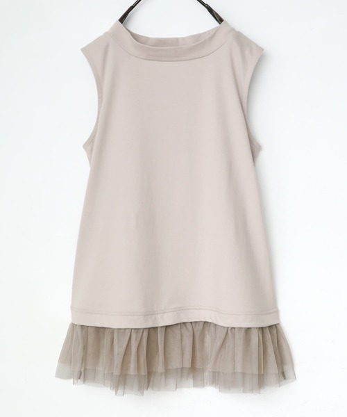 osharewalker(オシャレウォーカー)の「【廃盤】『裾チュールドッキングタンクトップ』(タンクトップ・レディース・ライトグレー/ブラック・1/2)」の15枚目の写真